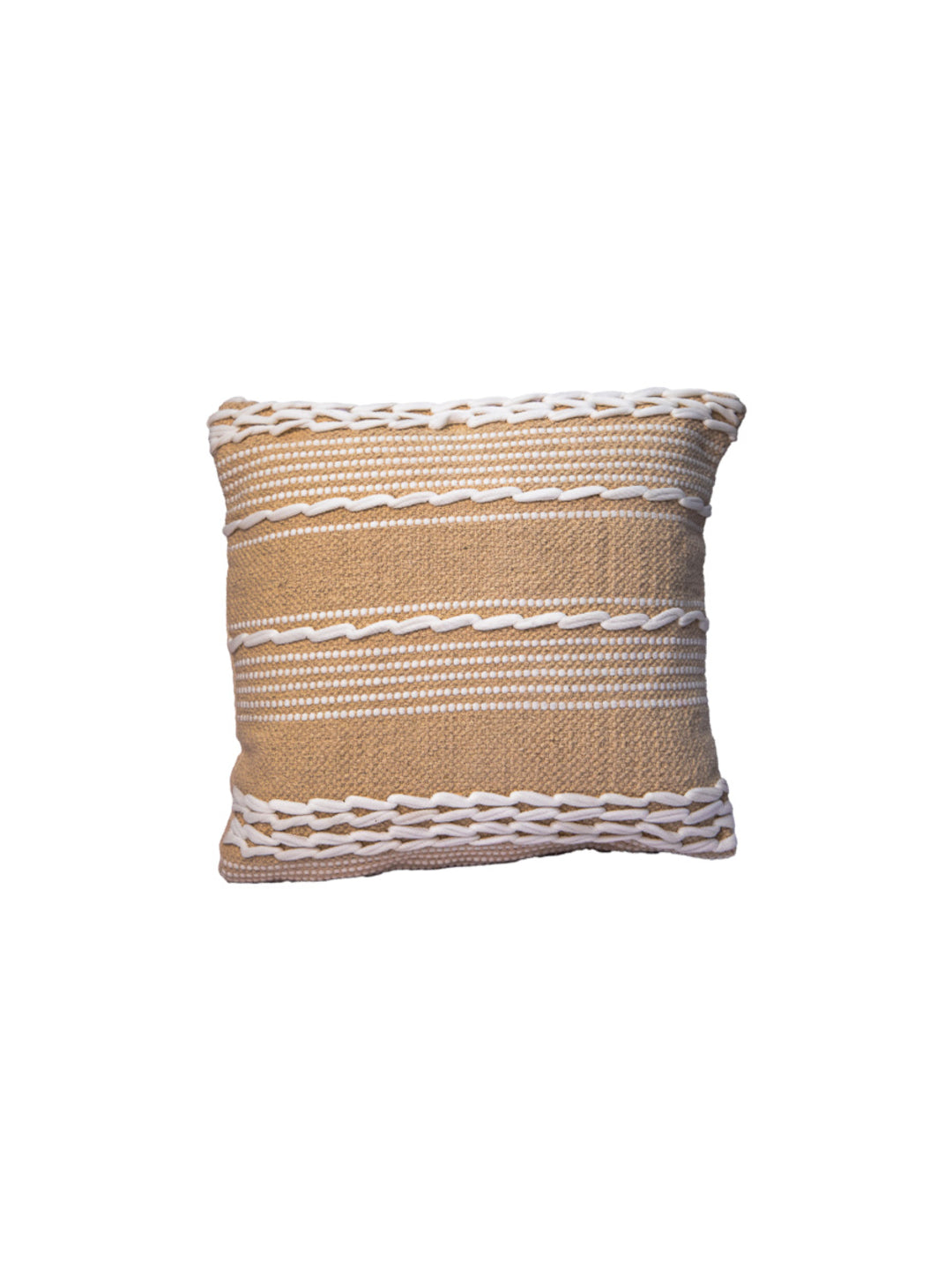 Beige Handloom Square Cushion Cover