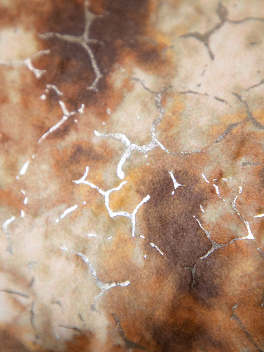 Brown Foil Printed Square Cushion Cover