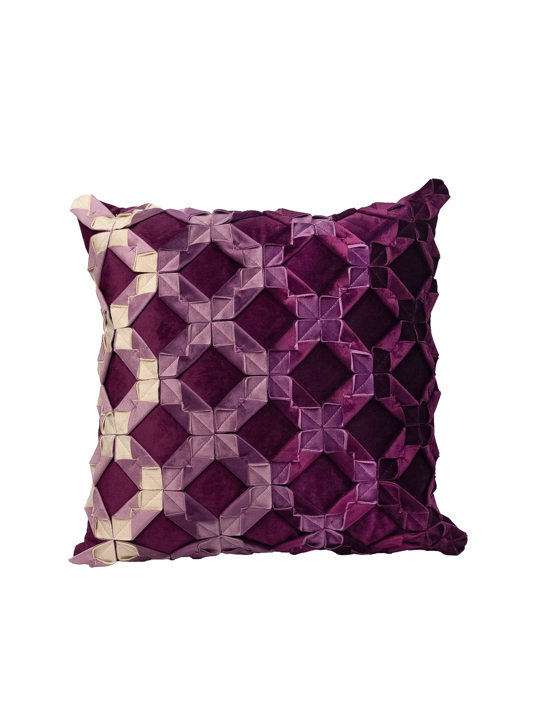 Purple Velvet Embroidery Square Cushion Cover