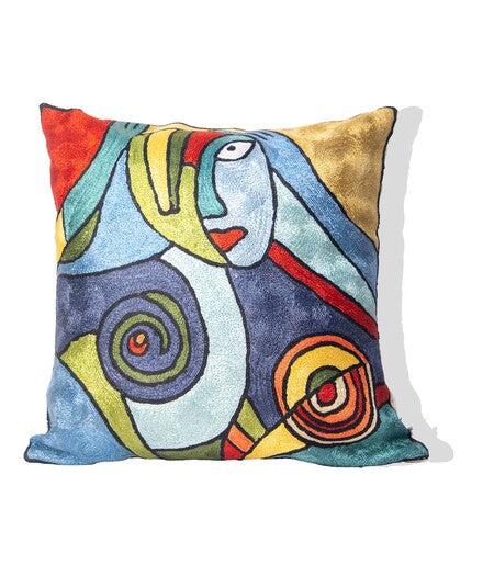 Kashmiri Hand Embroidered Multi Cotton Cushion Cover