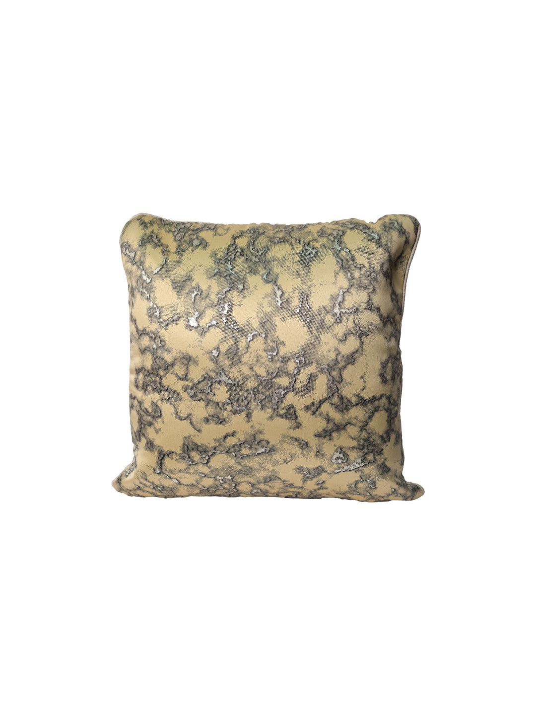 Off White Foil Printed Square Cushion Cover