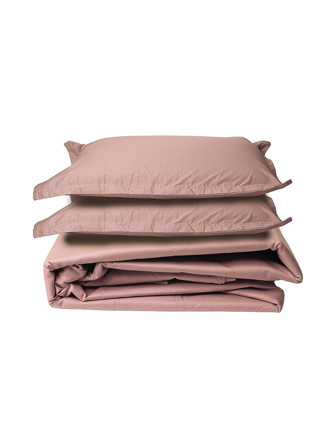 Brown Solid 100% Cotton Solid Bedsheet With Pillow Covers