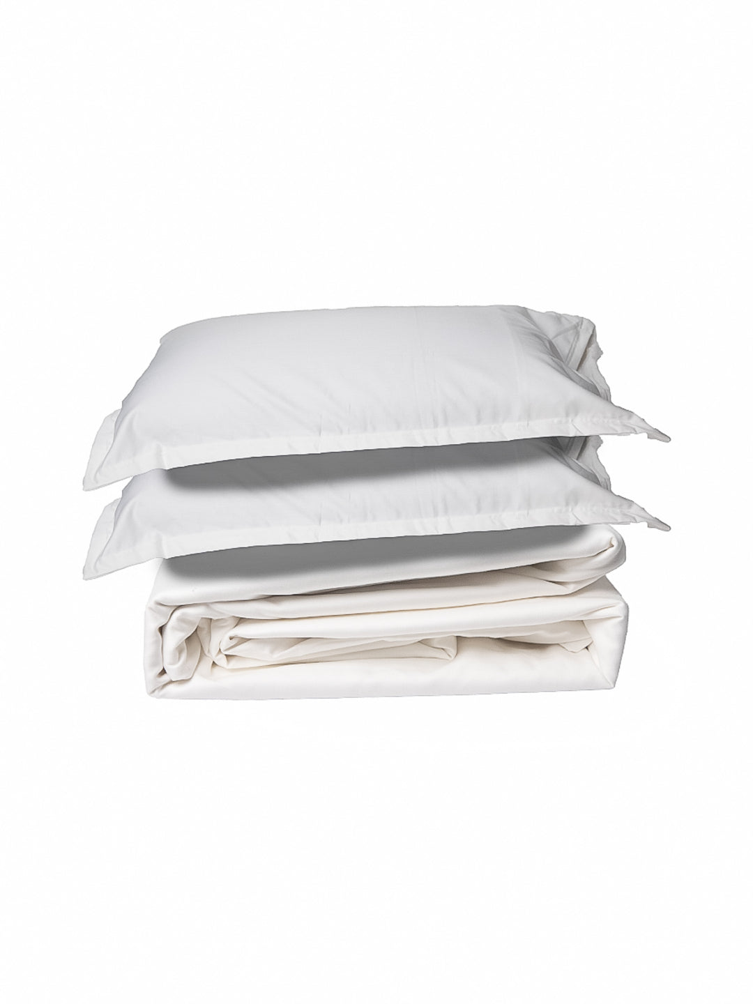 White Solid 100% Cotton Solid Bedsheet With Pillow Covers