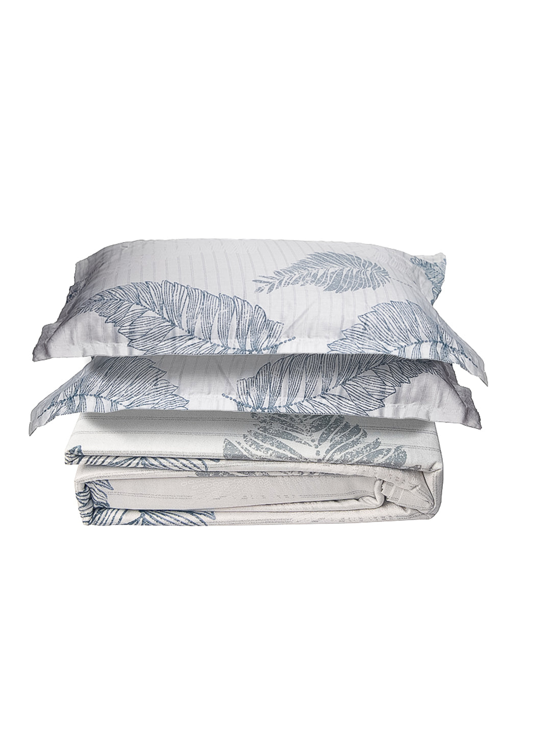 Off White Leaf Print 100% Cotton King Bedsheet Witth Pillow Covers