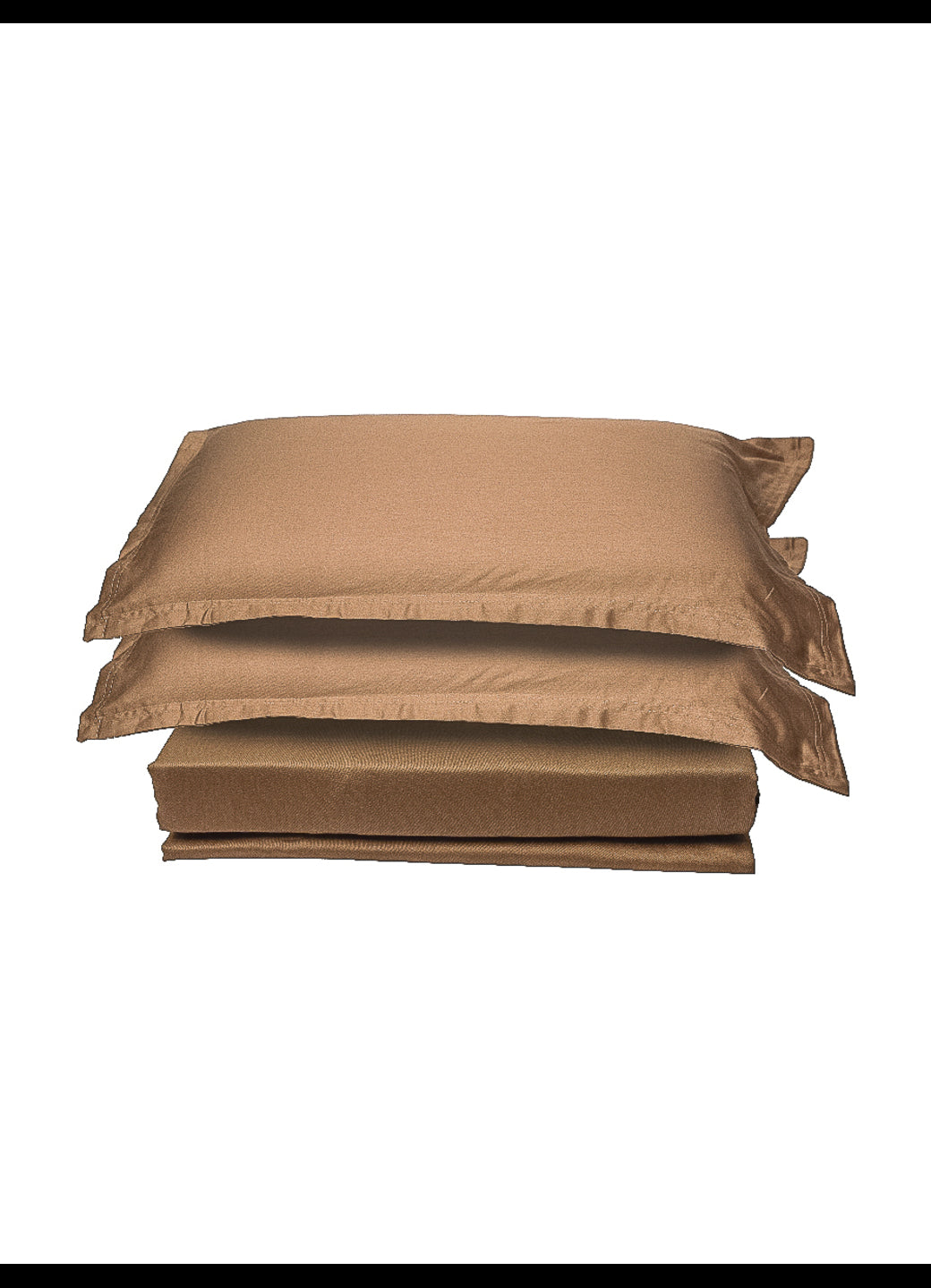 Brown Solid 100% Cotton King Bedsheet With Pillow Covers