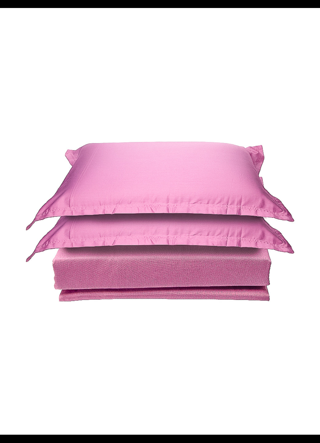 Pink Solid 100% Cotton King Bedsheet With Pillow Covers