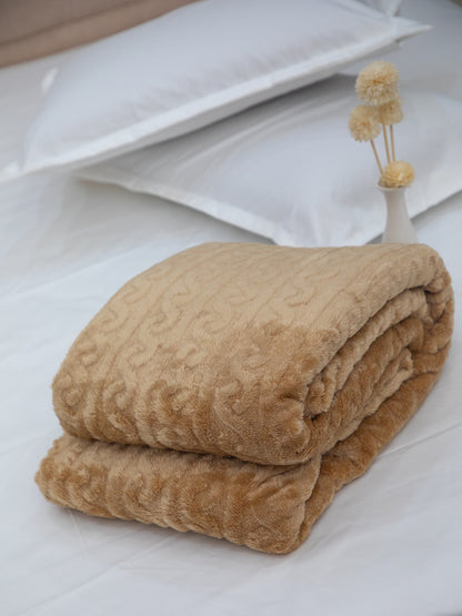 Brown Fur AC Room 300 GSM Double Bed Comforter 90x108