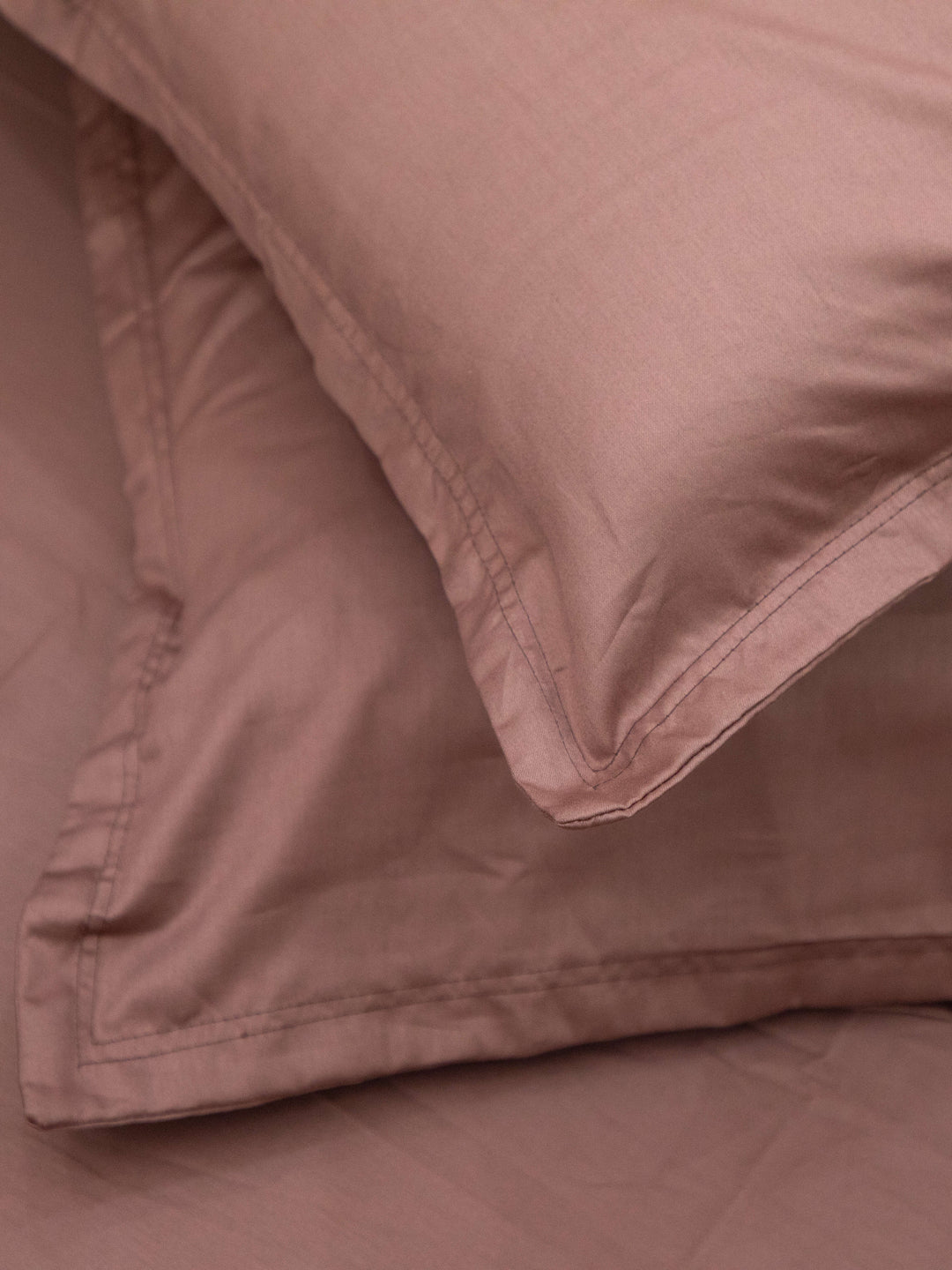 Brown Solid 100% Cotton Solid Bedsheet With Pillow Covers