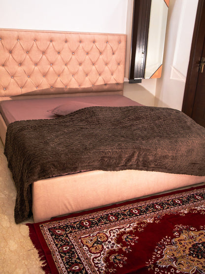 Dark Brown Fur AC Room 300 GSM Double Bed Comforter 90x108