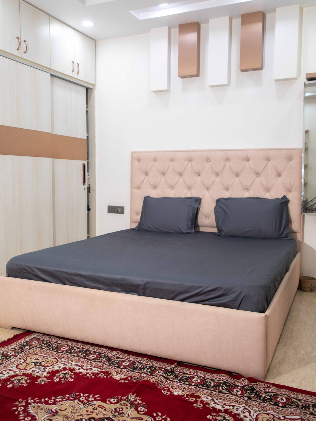 Dark Grey Solid 100% Cotton Solid Bedsheet With Pillow Covers