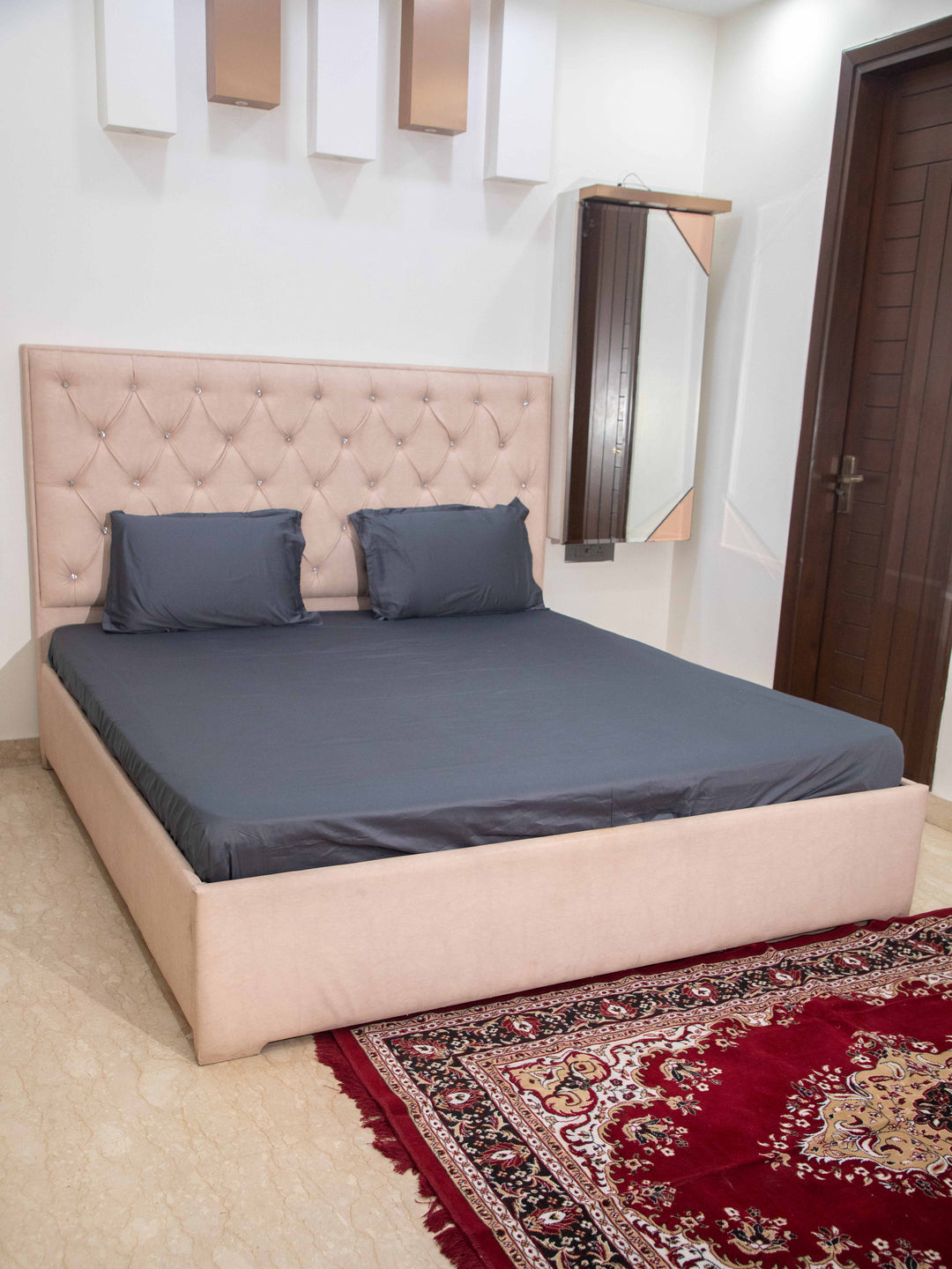 Dark Grey Solid 100% Cotton Solid Bedsheet With Pillow Covers