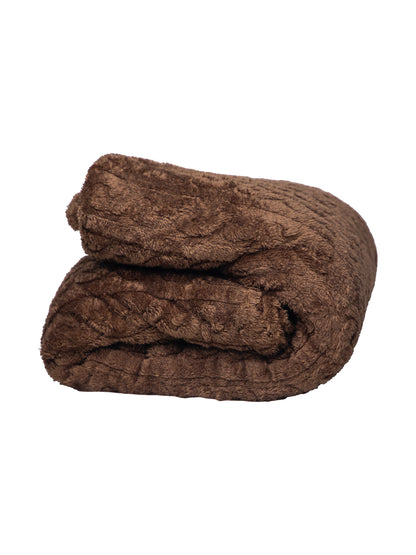 Dark Brown Fur AC Room 300 GSM Double Bed Comforter 90x108