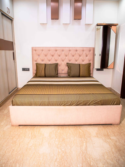 Brown Graphic 100% Cotton Bedsheet With Pillow Covers