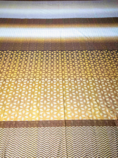 Brown Graphic 100% Cotton Bedsheet With Pillow Covers