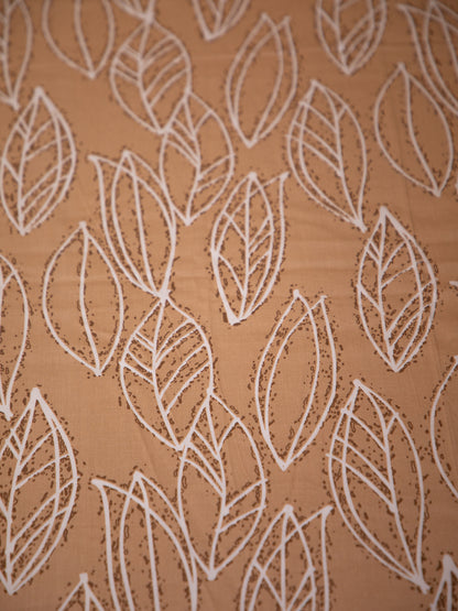 Tan Leaf 100% Cotton King Bedsheet With Pillow Covers