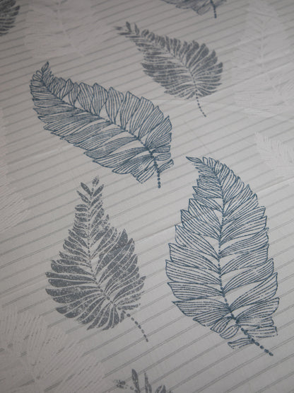 Off White Leaf Print 100% Cotton King Bedsheet Witth Pillow Covers