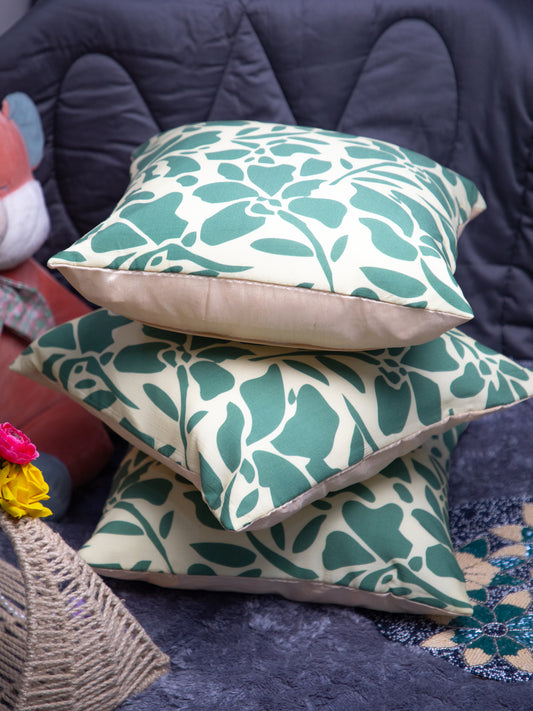 Teal And White Cotton Square Cushion Cover Set Off 2