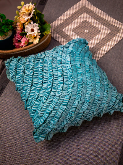 Turquoise Designer Velvet Square Cushion Cover