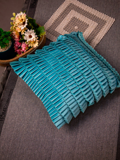 Turquoise Designer Velvet Square Cushion Cover