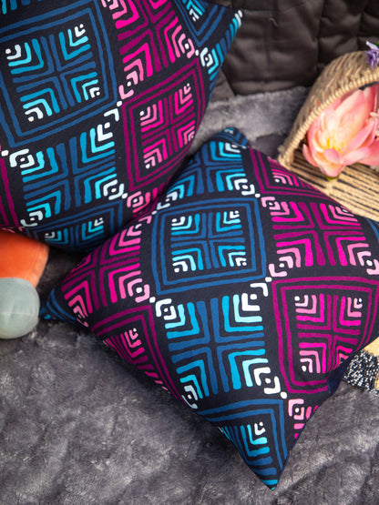 Multi Color Cotton Square Cushion Cover Set Off 2