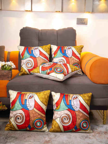 Kashmiri Hand Embroidered Multi Cotton Cushion Cover