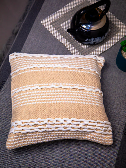 Beige Handloom &nbsp;Square Cushion Cover