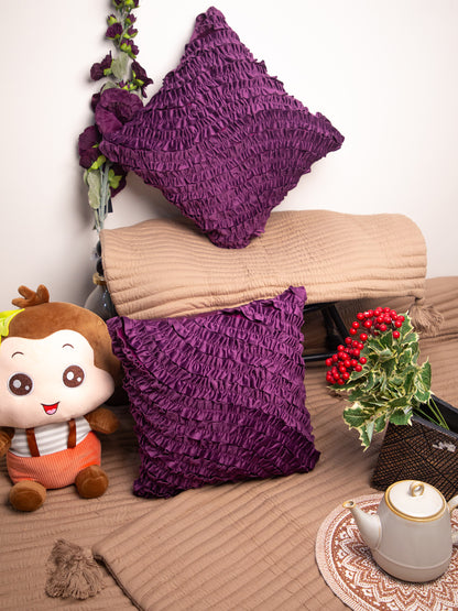 Dark Purple Designer Velvet Square Cushion Cover