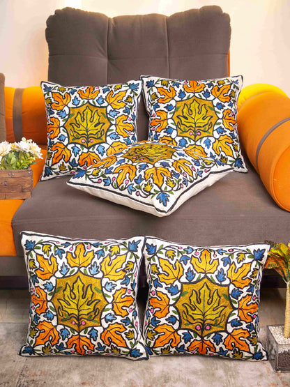Kashmiri Hand Embroidered Multi Cotton Cushion Cover