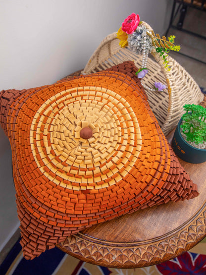 Rust Handmade  Square Cushion Cover