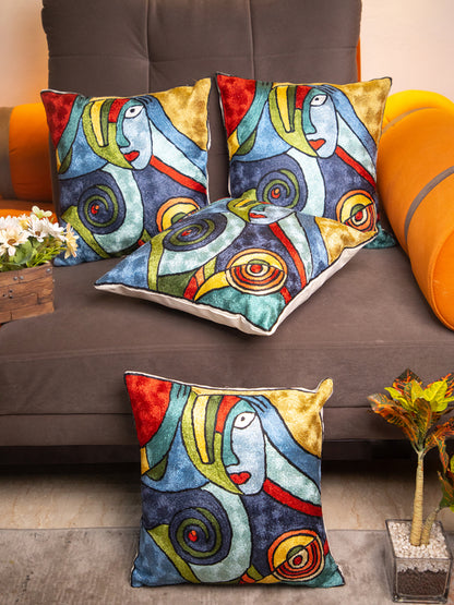 Kashmiri Hand Embroidered Multi Cotton Cushion Cover