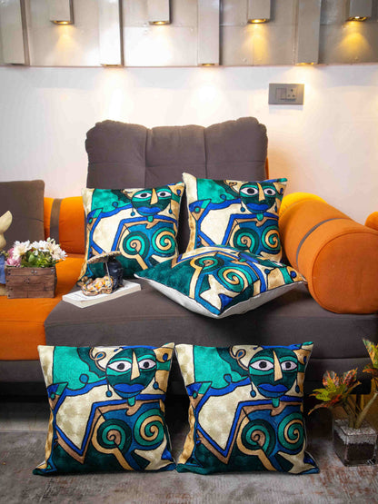 Kashmiri Hand Embroidered Multi Cotton Cushion Cover