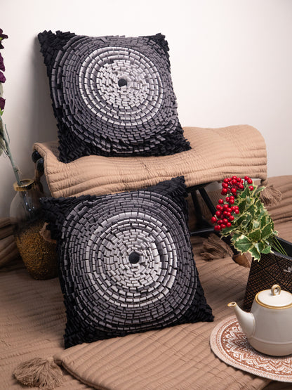Black And Grey Handmade &nbsp;Square Cushion Cover