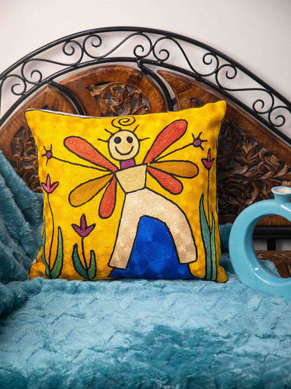 Kashmiri Hand Embroidered Multi Cotton Cushion Cover