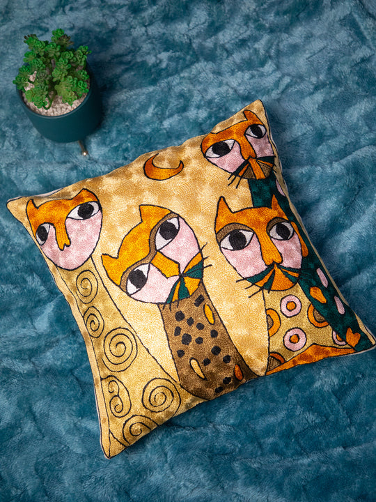 Kashmiri Hand Embroidered Multi Cotton Cushion Cover