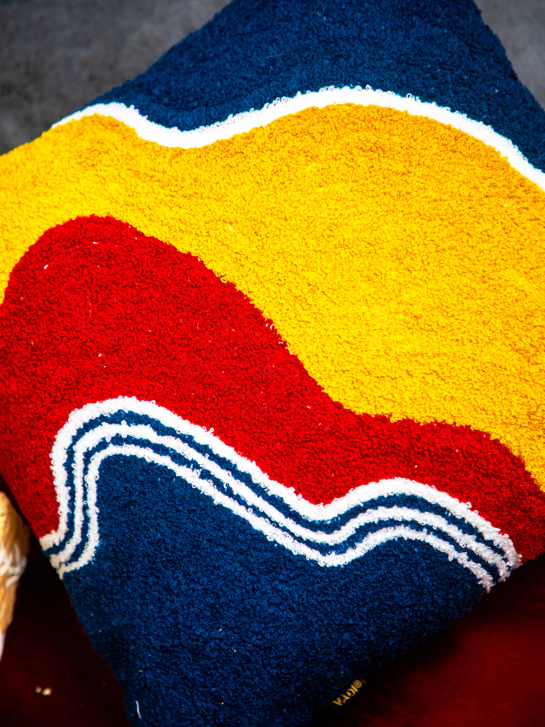 Cotton Multicolor Textured Square Cushion Cover