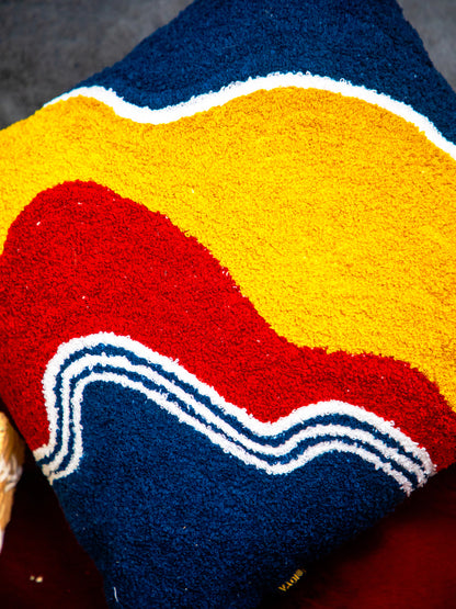 Cotton Multicolor Textured Square Cushion Cover