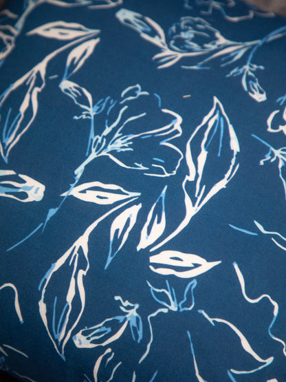 Turquoise Cotton Square Cushion Cover Set Off 2