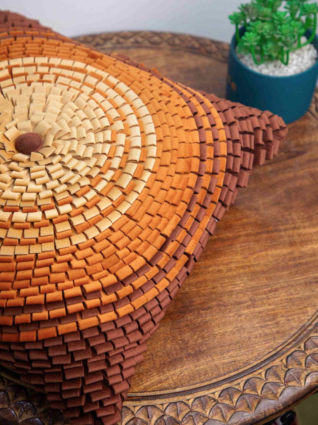 Rust Handmade  Square Cushion Cover