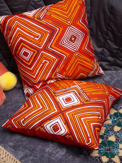 Multicolor Cotton Square Cushion Cover Set Off 2