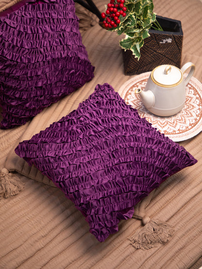 Dark Purple Designer Velvet Square Cushion Cover