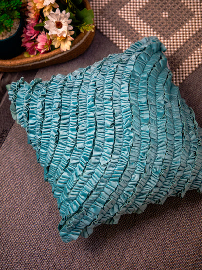 Turquoise Designer Velvet Square Cushion Cover