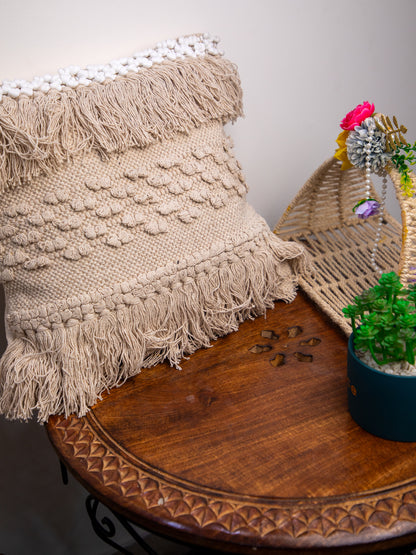Beige Handloom &nbsp;Square Cushion Cover