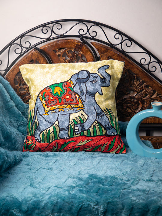 Kashmiri Hand Embroidered Multi Cotton Cushion Cover