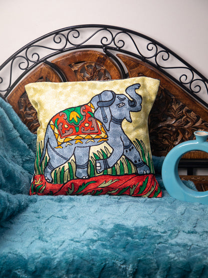 Kashmiri Hand Embroidered Multi Cotton Cushion Cover