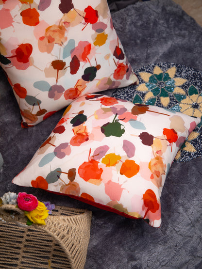 Set Off 2 Multicolor Cotton Flower Square Cushion Cover