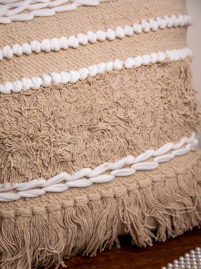 Beige Handloom &nbsp;Square Cushion Cover