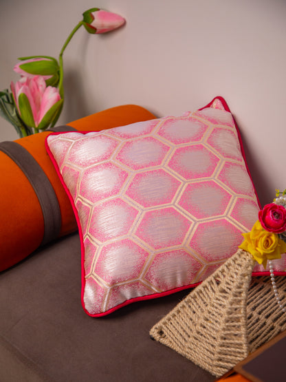 Light Pink Set Of 5 Printed Square Cushion Covers