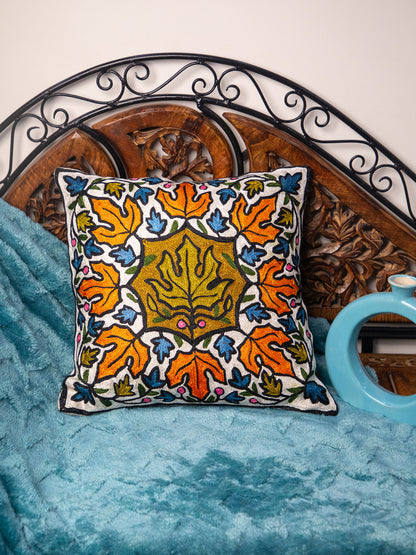 Kashmiri Hand Embroidered Multi Cotton Cushion Cover