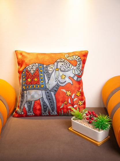 Kashmiri Hand Embroidered Multi Cotton Cushion Cover