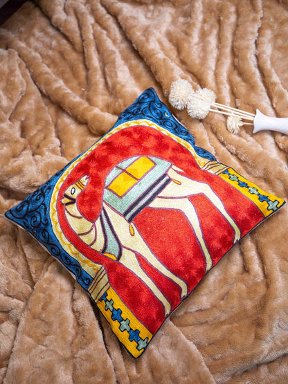 Kashmiri Hand Embroidered Multi Cotton Cushion Cover